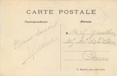 Sèvres-Ville-d'Avray — Casa de Gambetta — Sala de jantar — E.M. — Verso