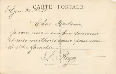 Monumento alla Repubblica — Lione — editore Lyon Artistique, n. M. 175 — Verso