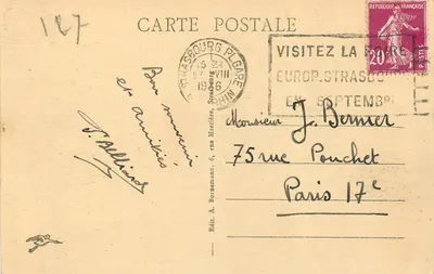 Straasburg - Rue du Bain-aux-Plantes — Uitgave A. Borne mann, n° 422 — Achterkant