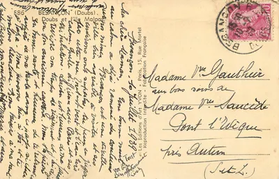 Il Doubs e l'isola Malpasse — BESANÇON (Doubs) — Les Editions d'Art YVON, n°886 — Verso