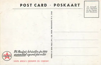 Vista de la carretera costera — Along the Coastal Route/Langs die Kusroete — Edina Press — Reverso
