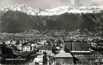 Innsbruck mit Nordkette — vista aérea — Tiroler Kunstverlag, Chitzach, n° 9265