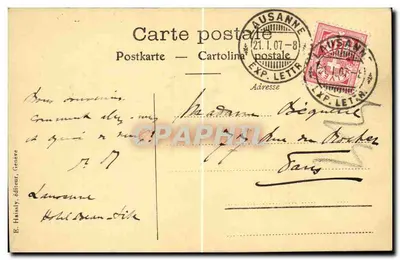 Ilha de Clarens — Pôr do sol — E. Haissay, Genebra, n°520 — Verso