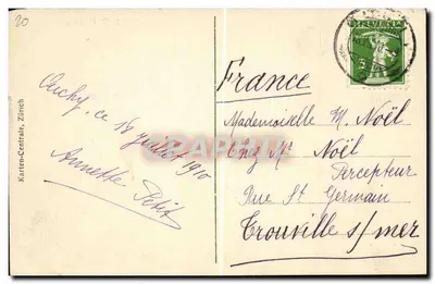 Widok z Palace-Hôtel w Montreux i Dent du Midi — 1177 Montreux — Rewers