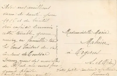 Jeune femme en fourrure — portrait avec bouquet — éditeur REX n° 4850 — Verso