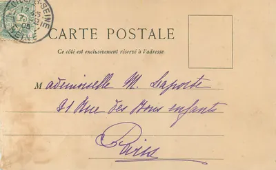 Banco da França — Avenida da Ópera — Paris — n°9 — Verso