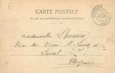 Mayenne — Quai Carnot — widok zamek i quai — A. Chevrinais, fot. — Rewers