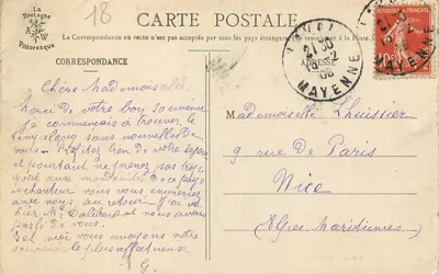 Laval - Quai d'Avesnières — Kolekcja A Waron, St-Brieuc, Cliché Belin, n°7201 — Rewers