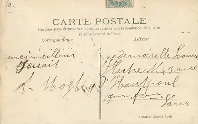 Schlafzimmer der Kaiserin Joséphine — Schloss La Malmaison (Rueil) — anonymer Verlag, Nr. 187 — Rückseite