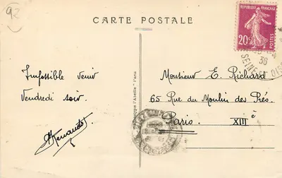 Manoir de Richelieu — Visão do lago — A. C. 40 — Rueil-Malmaison — Verso