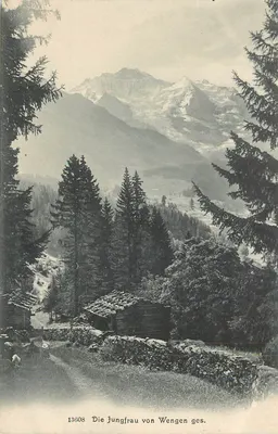 A Jungfrau vista de Wengen — fotografia — editor Wehrli A.-G., Kilchberg, Zurique