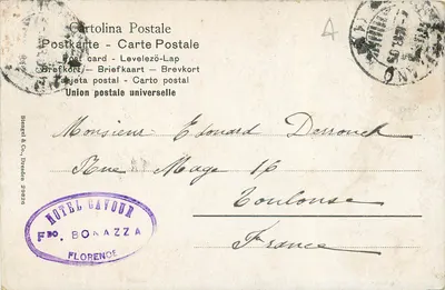 Florença — Artistas em ação — Editor Stengel & Co., Dresden — Verso
