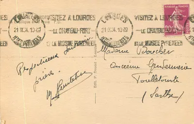 Lourdes — Zamek i Muzeum Pirenejskie — Wyd. P. Doucet — Lourdes — Rewers