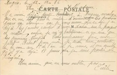 Angers — Wieża Haute-Chaine (nazywana również Wieżą Anglikańską i Wieżą Guillon) — Wydawnictwo Laroute — Rewers