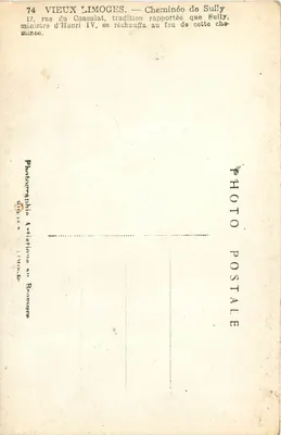 Chaminé de Sully — Velho Limoges — Fototipia A. Vieux Limoges — Verso
