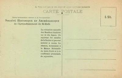 St-Malo - Sculpturen van de Zaal van de Vereniging voor Geschiedenis en Archeologie van het Arrondissement St-Malo - G. F. — Achterkant