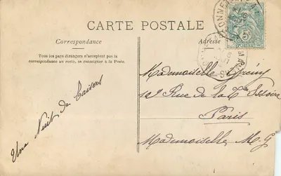 Bilhete postal antigo Entre Valse e Polka — Verso