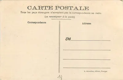 Charentonnay — O Castelo, fachada Sul — A. Auxenfans, editor, Bourges — Verso