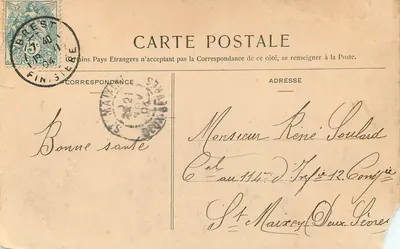 Almirante Baudin — Navio de guerra — G.B. n°52 — Verso