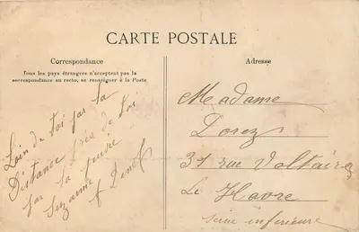 Bilhete postal antigo Courbevoie — Verso