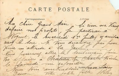 Bois de Chaville — A Casa Florestal — E. M. — Verso