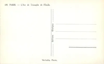 Paris — O Arco do Triunfo da Estrela — Editor Edy 109 — Verso