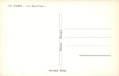 Paris - O Sacré-Cœur — Editor Edug 119 — Verso