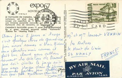 Pavillon Kanady — Expo 67 — Wydawca: Les Messageries de Presse Benjamin Ltd. — Rewers