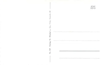 Trier/Mosel — Bazylika św. Mateusza — widok ramowany przez portal kamienny — wydawca Ritschel & Co., nr 249 — Rewers