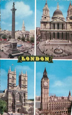 Londres — vista composta de 4 monumentos — editor A.V. Fry & Co. Ltd., n° S.14