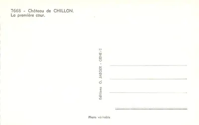 Castelo de Chillon — A primeira cour — Edições G. Jaeger, Genebra — Verso