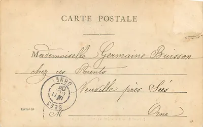Tarjeta postal antigua Primera Estación Calvario (Lourdes) — Reverso