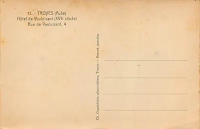 Troyes — Hotel Dauluisant — XVI wiek — Rewers