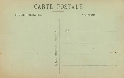 Troyes — A Prefeitura e o Lago — R. Mousse, editor, Troyes — Verso