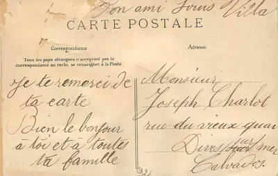 Bilhete postal antigo Boulogne Sur Seine Salle des Fetes — Verso