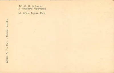 La Madeleine Repentante — G. de Latour — Édition A. N., Paris — Verso