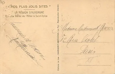 Die Schlucht des Allier bei Saint-Ilpize — Die Schlucht des Allier bei Saint-Ilpize — Luxusausgabe - MARGERIT-BRÉMOND, Le Puy — Rückseite