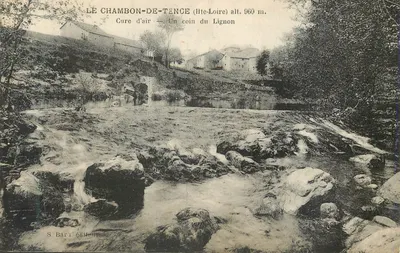 Le Chambon-de-Tence (Hte-Loire) alt. 960 m. — Curative de ar — Um canto do Lignon — S. Bar, editor