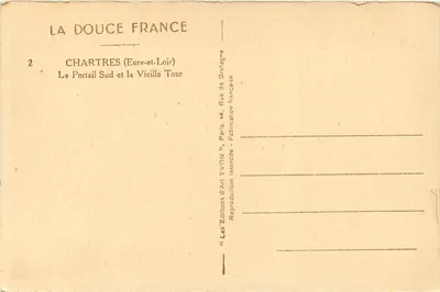Chartres — La Porte Sud et la Vieille Tour — Éditions d'Art YVON — Back