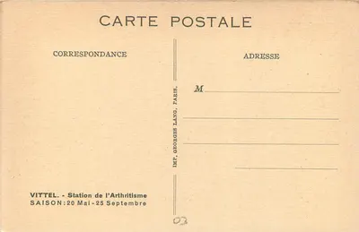 VITTEL — Kasyno — Wyd. Georges Lang, Paryż, nr 02 — Rewers