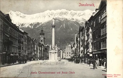 Innsbruck — Maria Theresienstraße e Anna-Säule — Stengel & Co., Dresden 2320