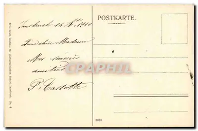 Innsbruck do Silltal — vista panorâmica — Fritz Grail, editor, n° 4 — Verso