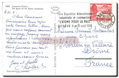 Lausanne-Ouchy — Ses quais et les Alpes vaudoises — Édition C. Sartori — Rewers