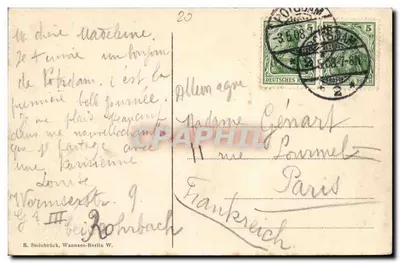 Castelo Sanssouci — Potsdam — R. Steinbrück, Wannsee-Berlin W. — Verso