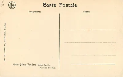 Santa Família — Museu de Bruxelas — Editor NELS, Bruxelas — Verso