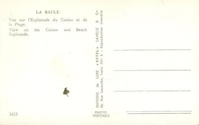 La Baule — Vista sull'Esplanade del Casinò e della Spiaggia — Estel — Verso