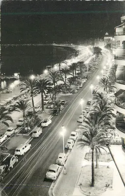 Nice à noite — vista noturna da promenade des Anglais — L. Gilletta e Cie, Nice