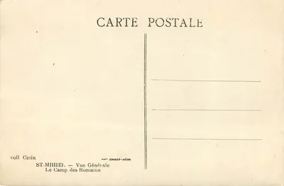 St-Mihiel — Vista General del Campo de los Romanos — editor Collin, Combier-Mâcon — Reverso