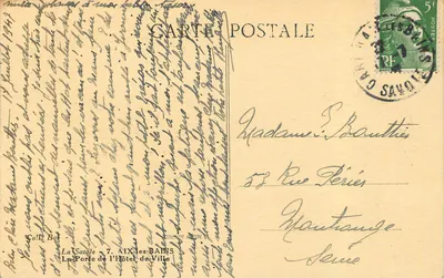 Poort van het Hotel de Ville — Aix-les-Bains — uitgever Coll. Bar — Achterkant