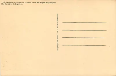 Col de Léques e montanhas de Castellane — Rota Napoléon — editor A. Mollaret, Grenoble, n°7 — Verso